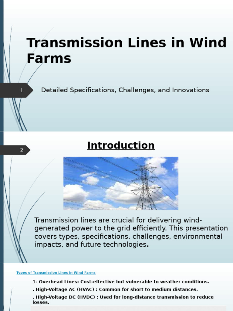 Transmission Lines for Wind Farms | PDF