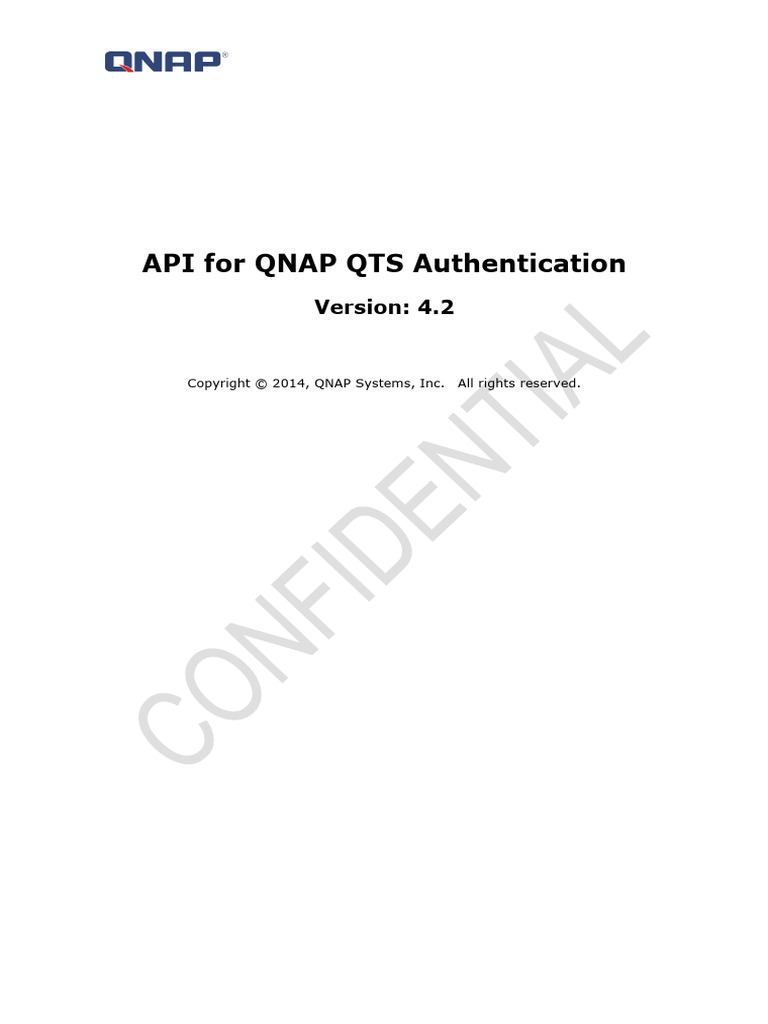 API QNAP QTS Authentication | PDF | Trademark | Authentication