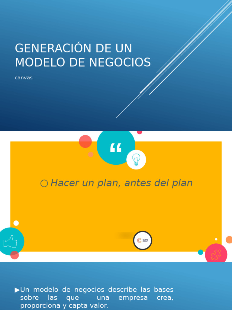 Generación de Un Modelo de Negocios CUDE | PDF | Modelo de negocio ...