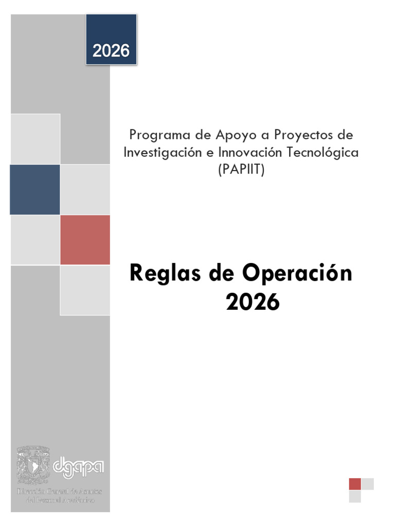 Reglas PAPIIT UNAM-DFG 2026 | PDF | Presupuesto | Publicación