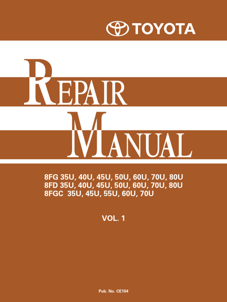 Toyota Forklift 8FG/8FD Series Manual | PDF | Manual Transmission