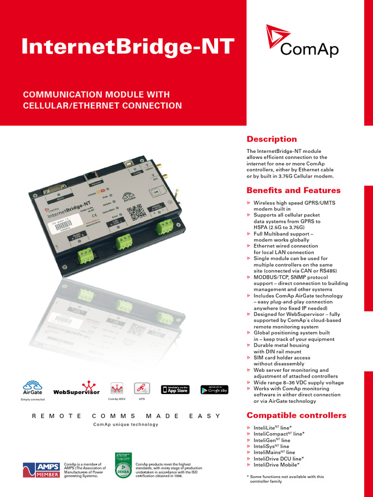 InternetBridge-NT: Cellular & Ethernet Module | PDF | Modem | High ...