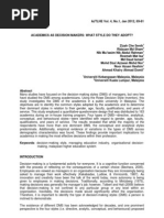 Download ACADEMICS AS DECISION MAKERS WHAT STYLE DO THEY ADOPT by PUSAT PEMBANGUNAN AKADEMIK SN83274234 doc pdf
