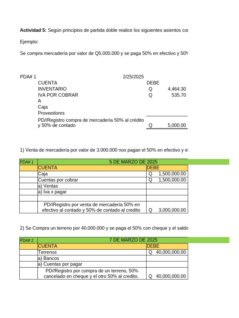 Asientos contables de compras y ventas | PDF | Cheque | Bancos