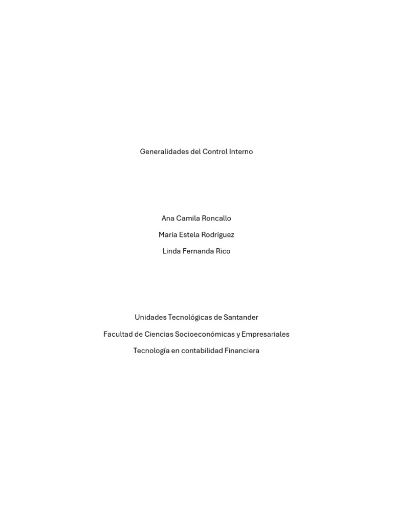Generalidades del Control Interno | PDF | Business | Contabilidad