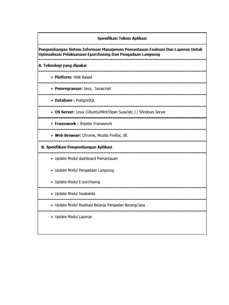 Spesifikai+Update++Aplikasi+2024 | PDF
