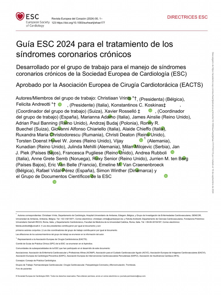 2024 ESC Guidelines For The Management of Chronic Coronary 2 | PDF ...