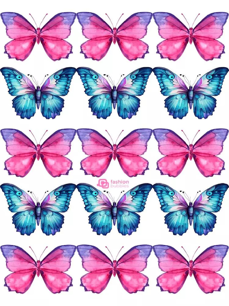 Borboletas Pink Azul para Imprimir Buque de Borboletas 5 | PDF