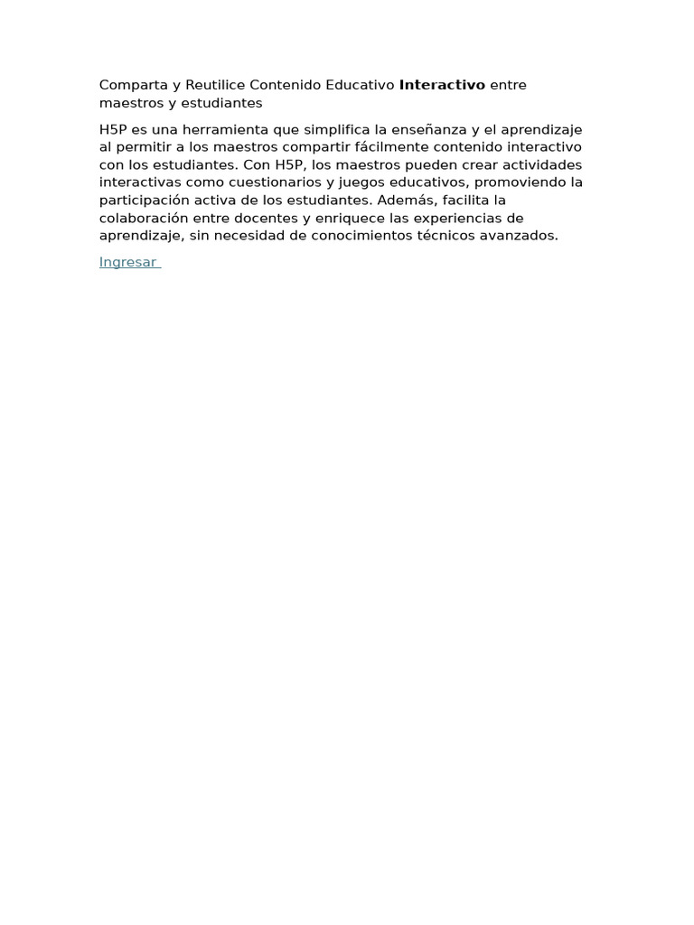 Comparta y Reutilice Contenido Educativo | PDF