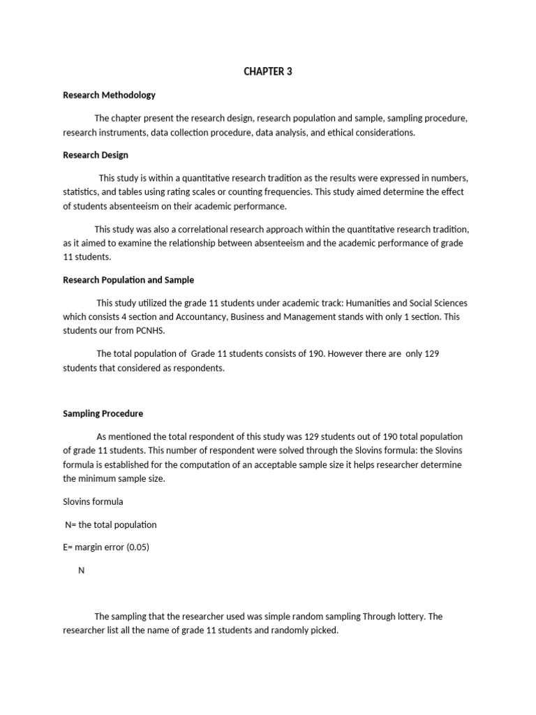Chapter3LAGAYAN | PDF | Questionnaire | Sampling (Statistics)