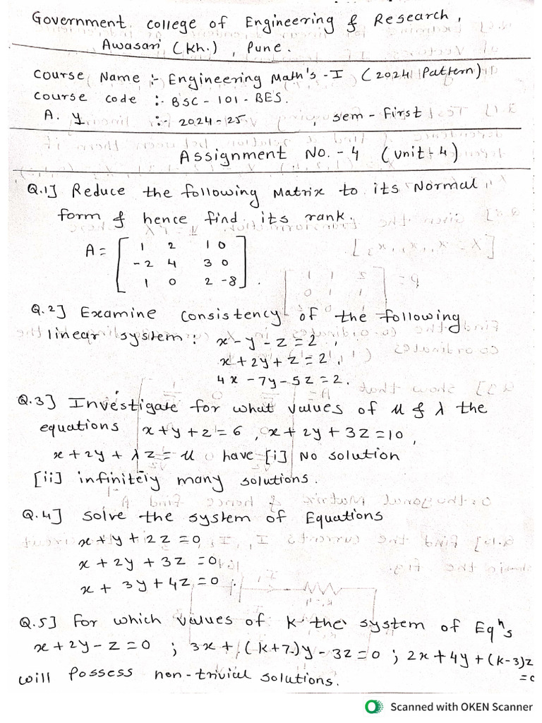 Assignment No - 4 (M-I) | PDF