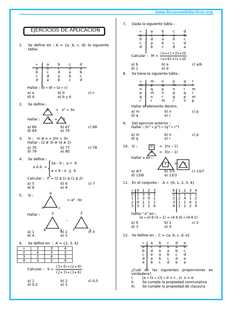 Ejercicios de Matemáticas y Operaciones | PDF