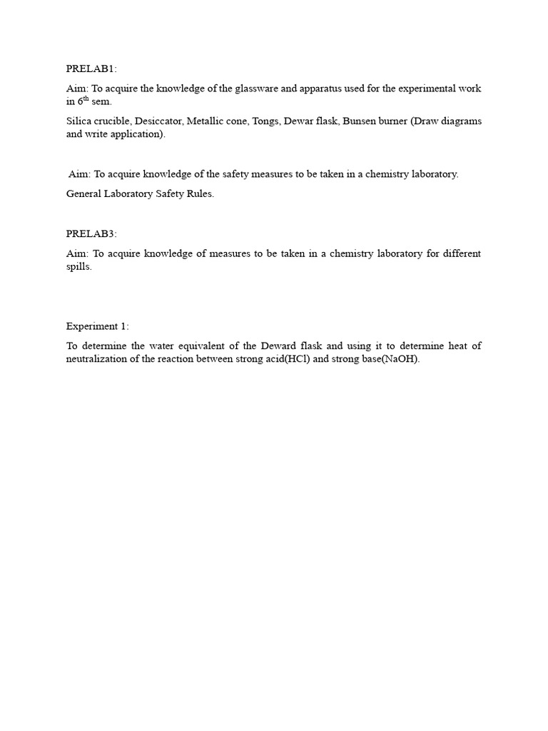 Prelabs and experiment pdf