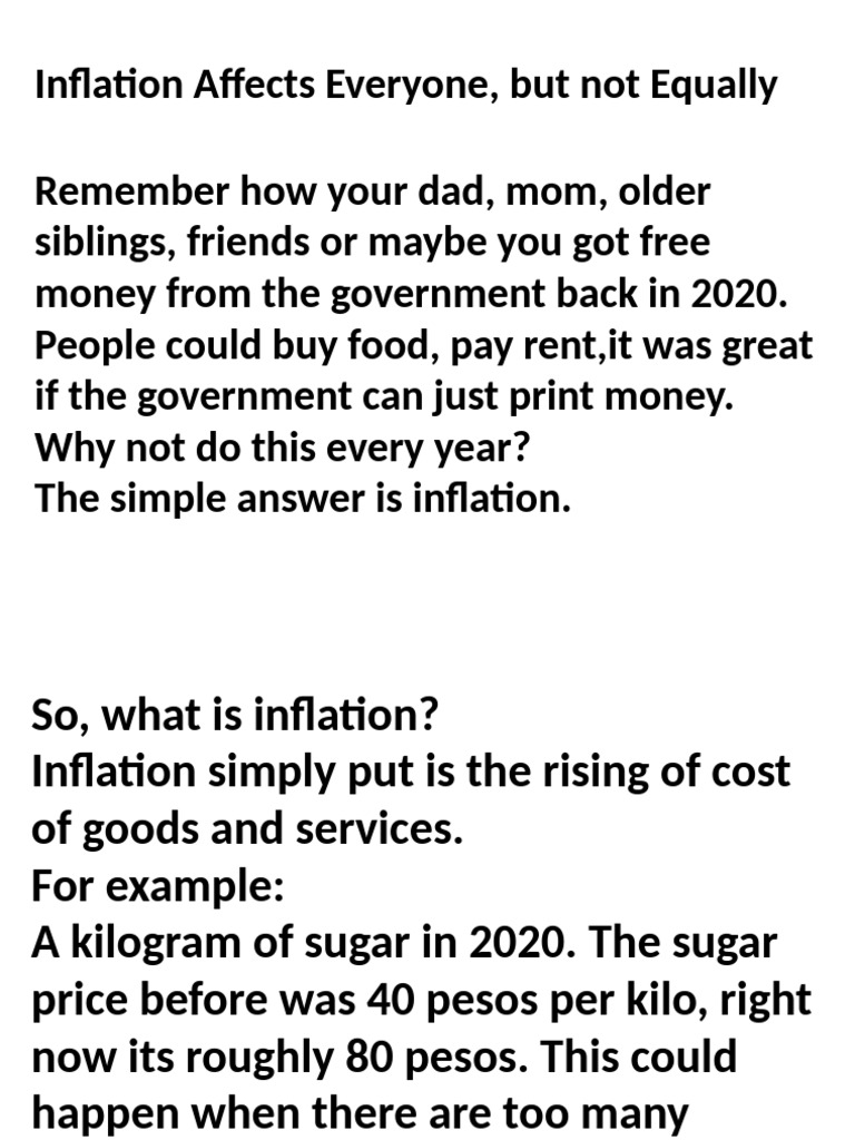 Impact of Inflation on Rich vs. Poor | PDF | Cost Of Living | Inflation