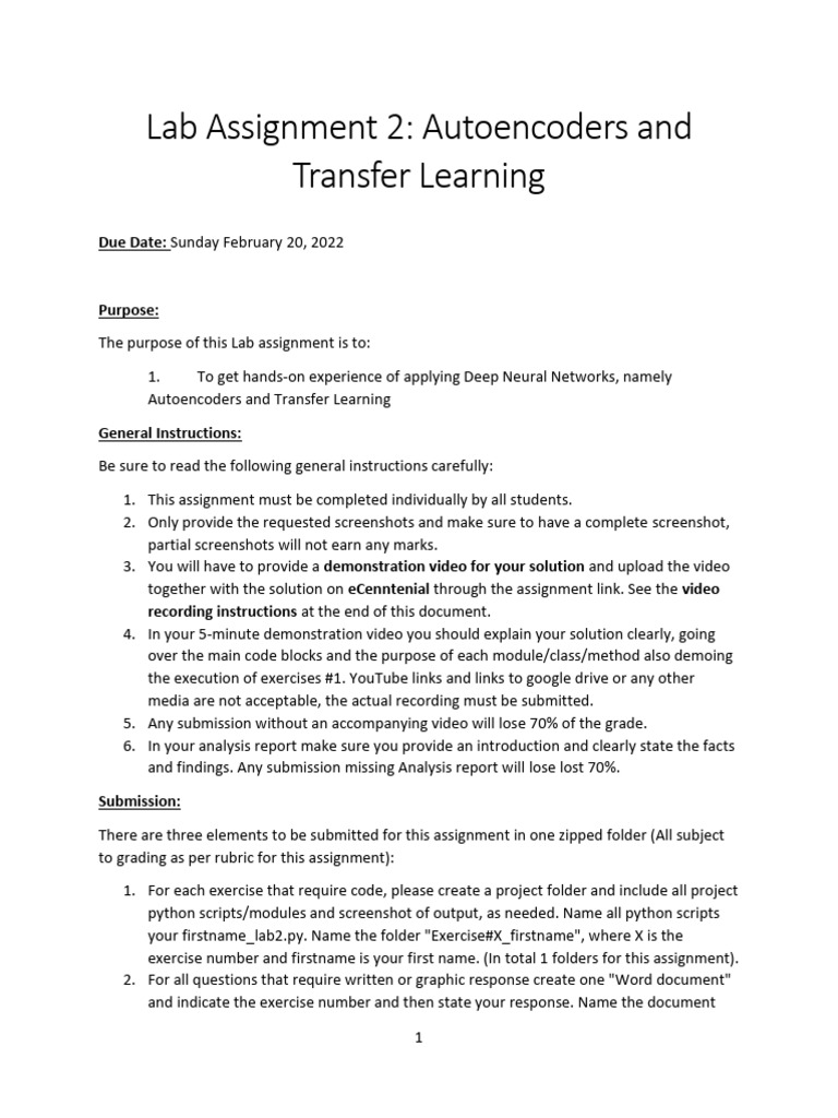 Autoencoders & Transfer Learning Lab Guide | PDF | Cognitive Science ...