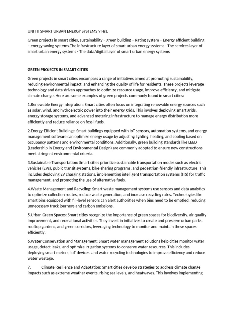 Smart Urban Energy Systems Overview | PDF | Energy Conservation | Green ...