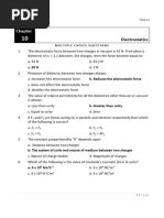 Electrostatics MCQs with Answers PDF | PDF | Capacitor | Electric Field
