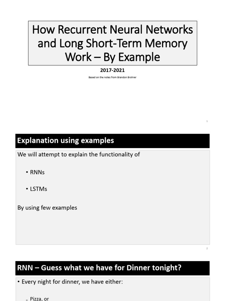 RNN and LSTM - Explanation by Example | PDF | Information | Cognitive ...