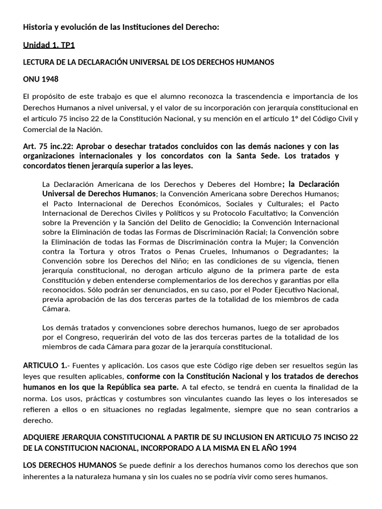 Articulos de La Declaracion Universal de Los Derechos Humanos | PDF
