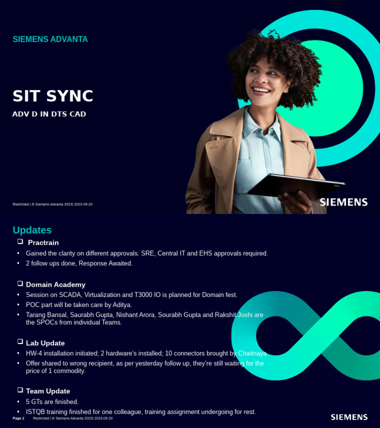 Siemens Advanta Project Updates | PDF