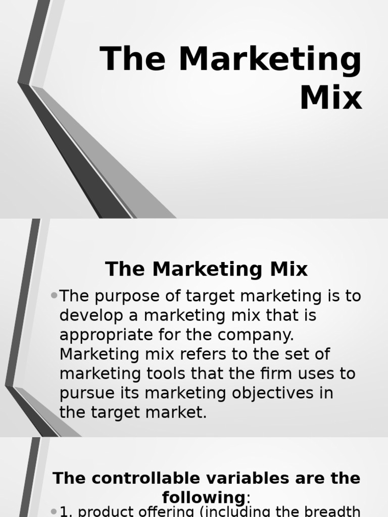 Understanding the Marketing Mix | PDF | Marketing | Sales