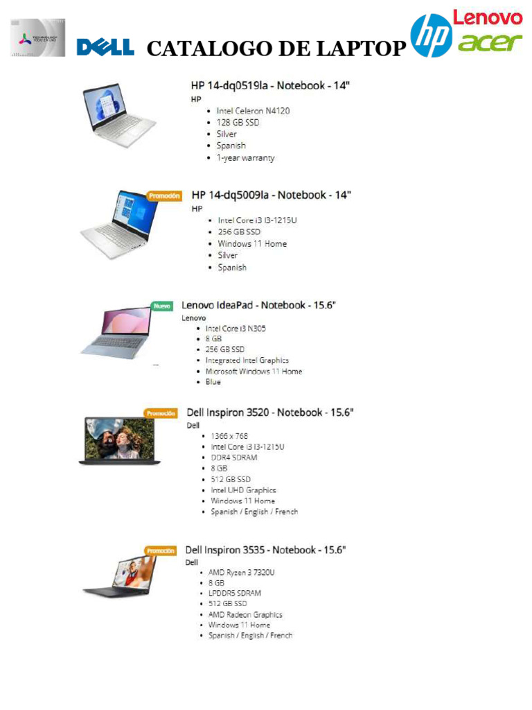 Catalogue de prix des laptops HP | PDF