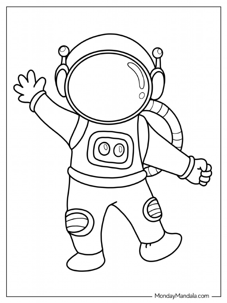 Simple Outline of Astronaut For Kids | PDF