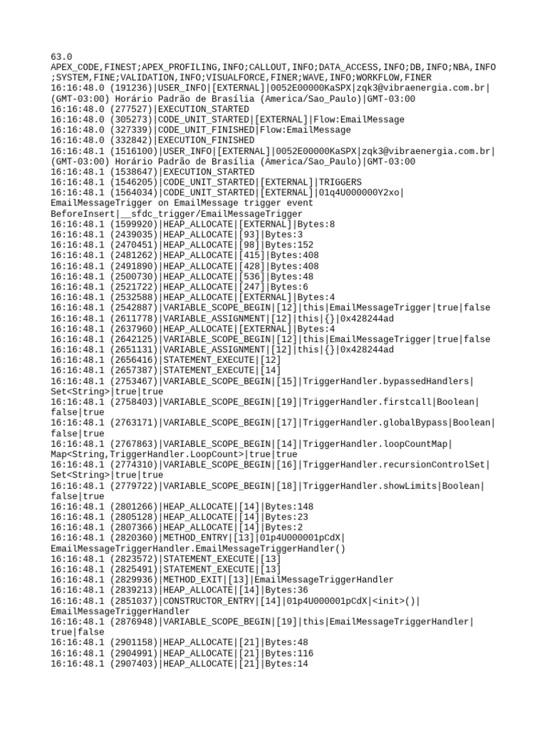 Email Message Trigger Execution Log | PDF | String (Computer Science ...