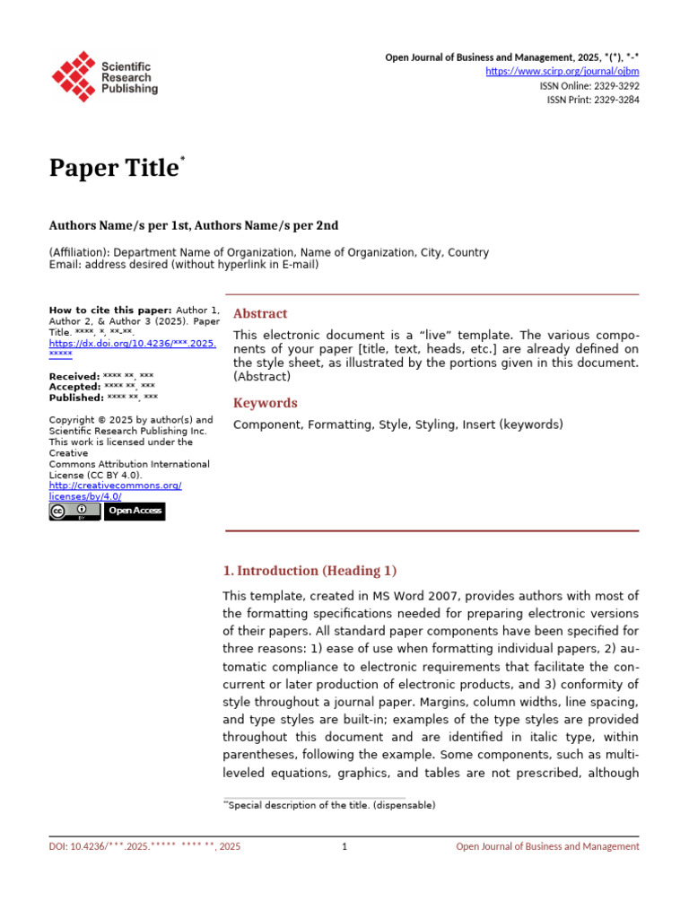 Ojbm Template | PDF | International System Of Units | Microsoft Word