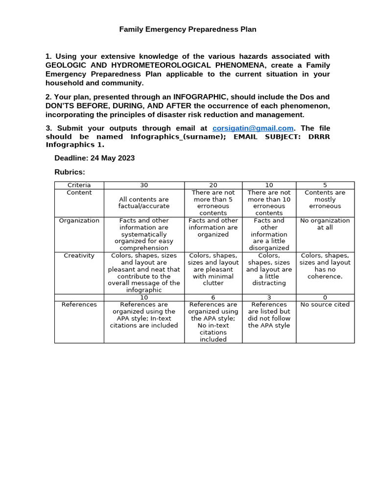 Family Emergency Preparedness Guide | PDF | Risk | Safety