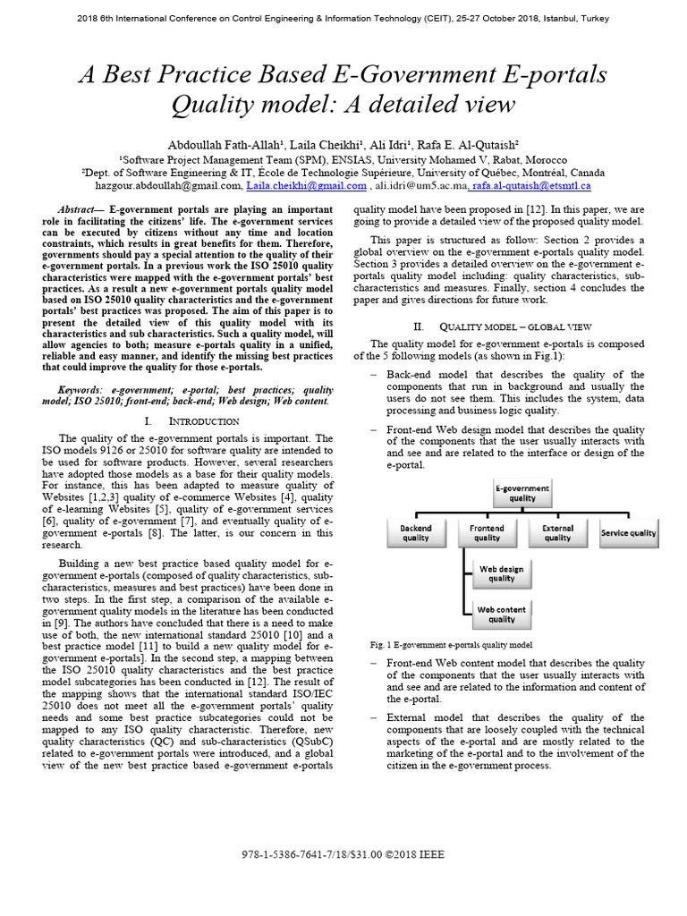 E-Government Portal Quality Model Explained | PDF | Usability | E ...