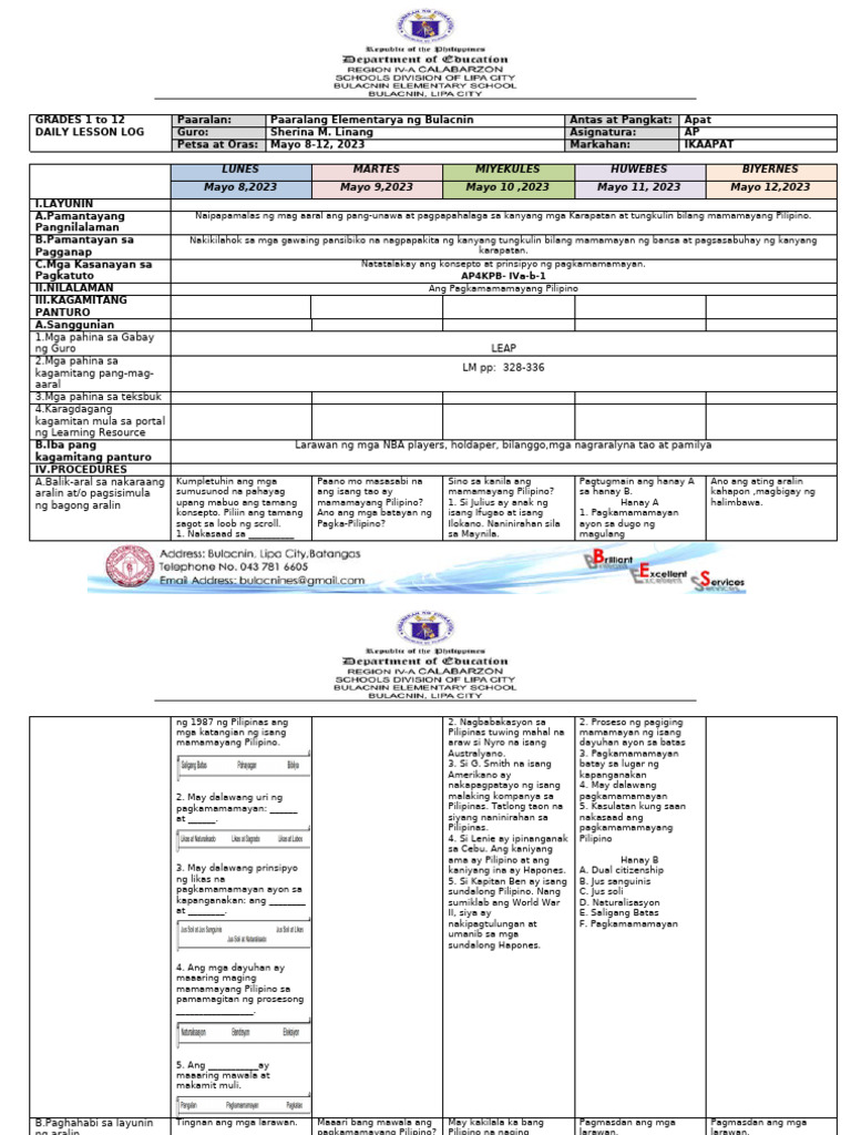 Quarter 4 AP Week 2 | PDF
