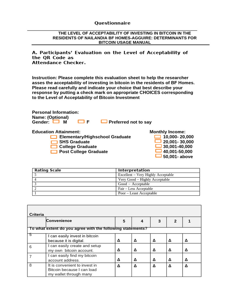 QUESTIONNAIRE-BITCOIN | PDF | Cryptocurrency | Bitcoin