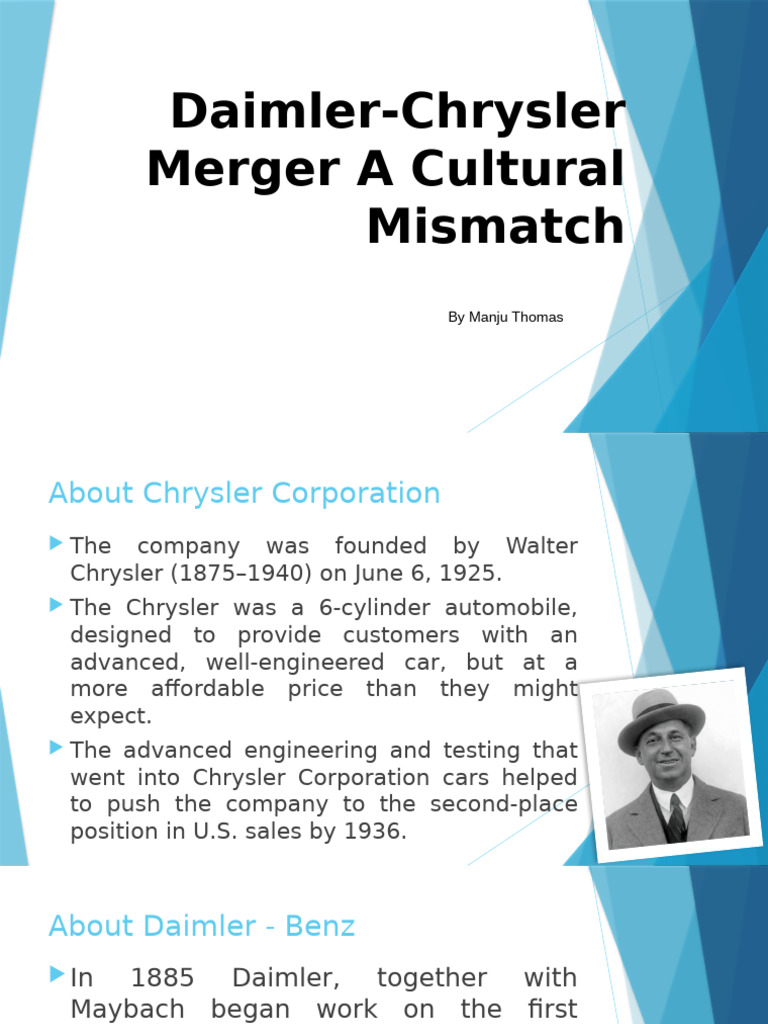 Daimler-Chrysler Merger: Cultural Clash | PDF | Vehicles | Motor ...