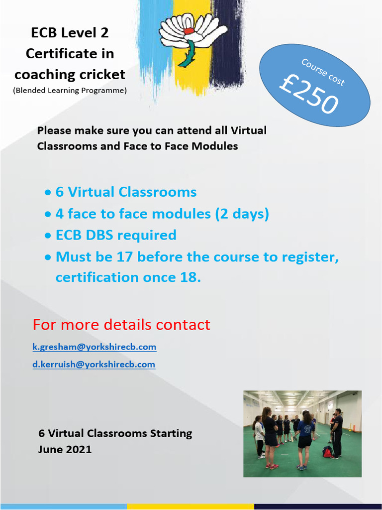 ECB Level 2 Cricket Coaching Course | PDF