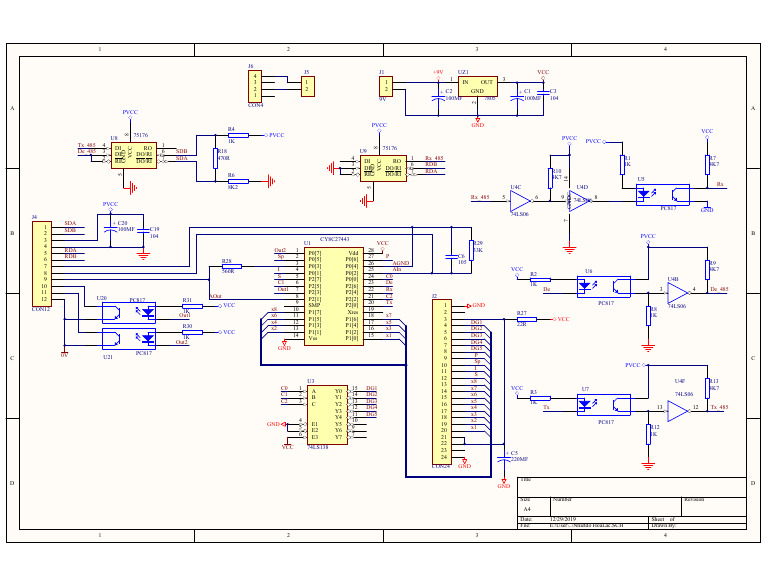 Circuit Diagram for PC817 and 74LS06 | PDF