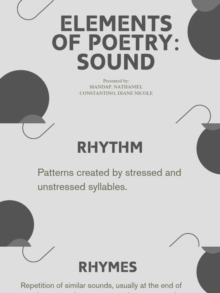 Key Elements of Poetry: Sound Techniques | PDF