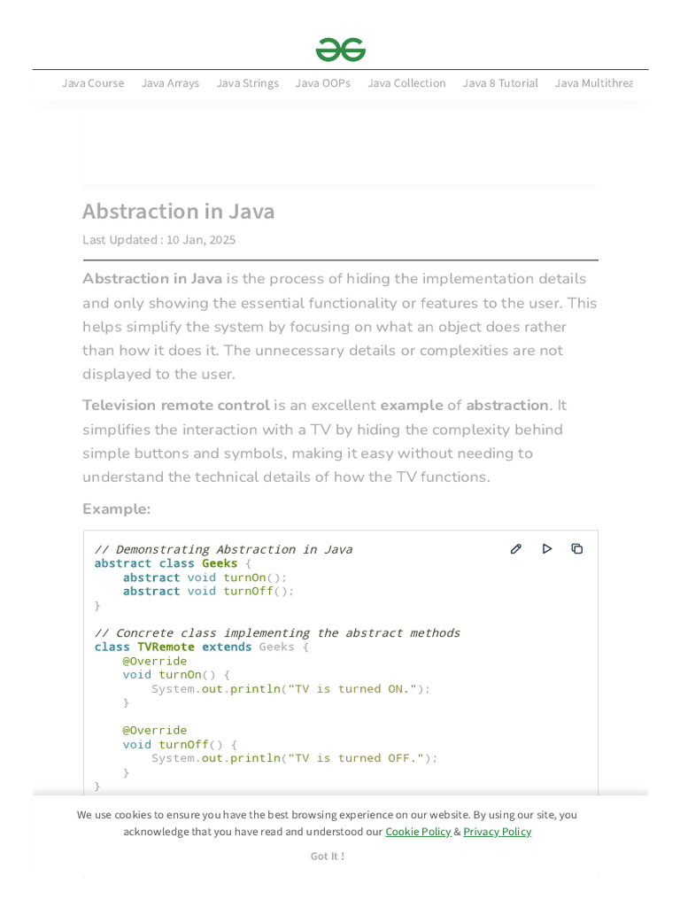.Trashed-1742732428-Abstraction in Java - GeeksforGeeks | PDF | Class ...