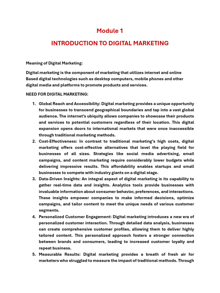 Introduction to Digital Marketing Basics | PDF | Digital Marketing ...