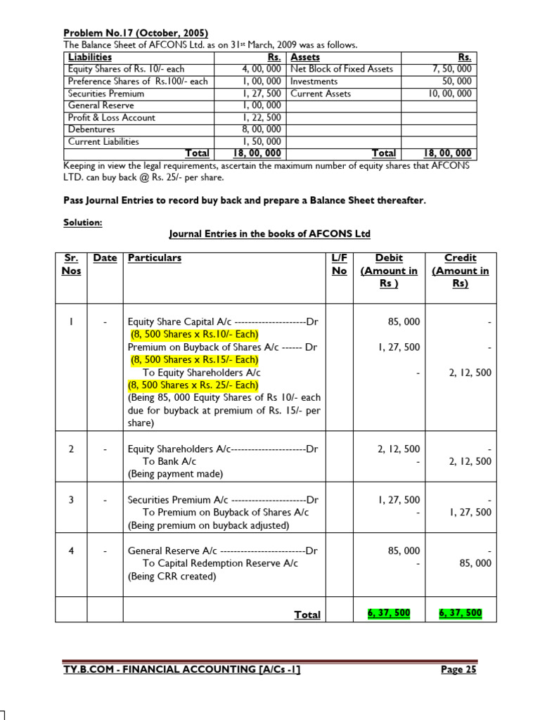 5 - Problem No 17 Solution | PDF | Equity (Finance) | Debits And Credits