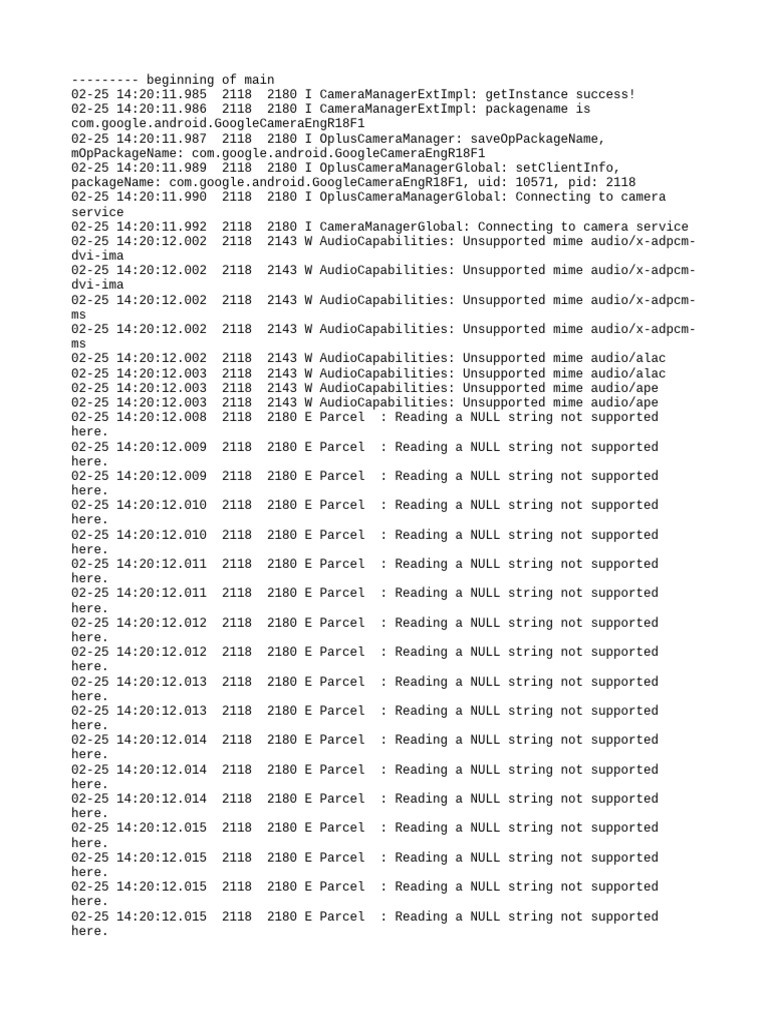 Camera and Audio Log Analysis | PDF | Software Development | Computer ...
