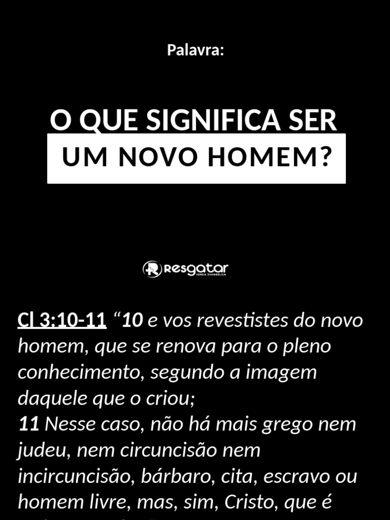 O Que Significa Ser Um Novo Homem | PDF