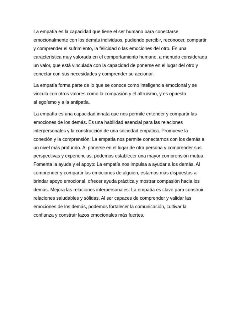Importancia de la empatía en relaciones | PDF