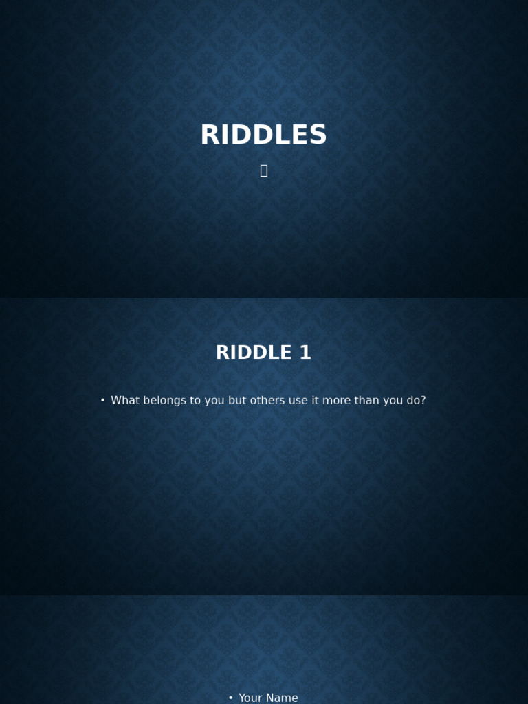 Fun and Challenging Riddles List | PDF