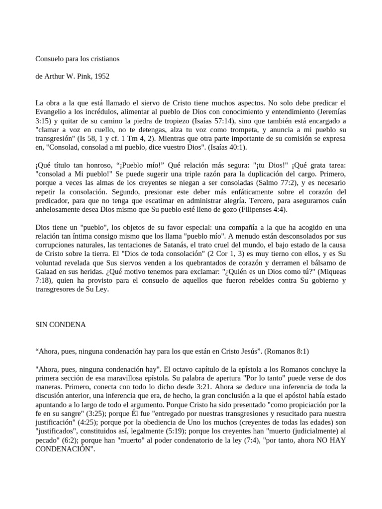 Consolación para cristianos en Cristo | PDF | Amor | Pecado