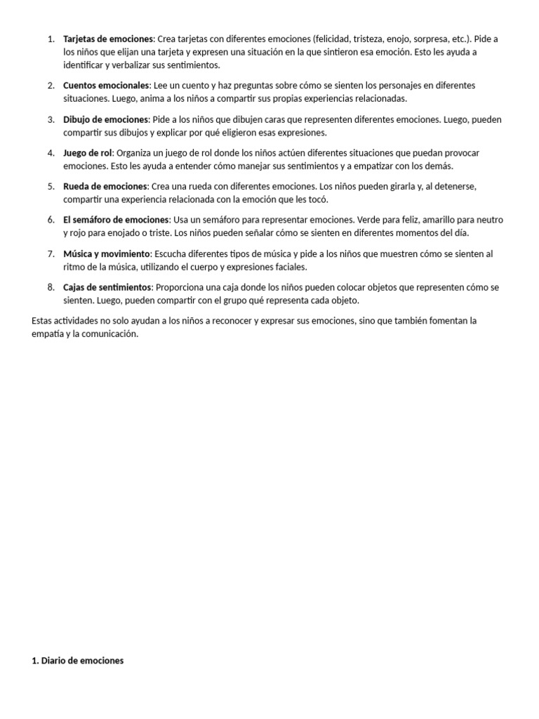 Actividades para Expresar Emociones en Niños y Adolescentes | PDF | Las ...