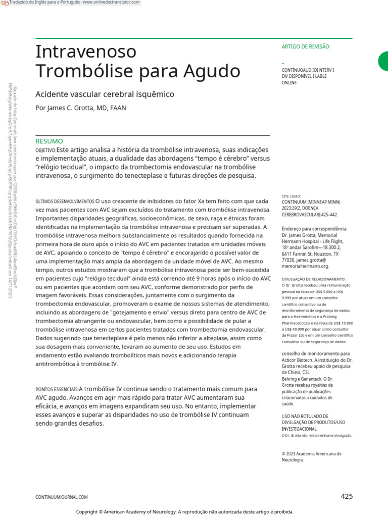 Intravenous Thrombolysis For Acute Ischemic Stroke.5.en - PT | PDF ...