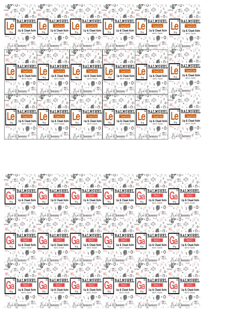 Lip Balms Print | PDF