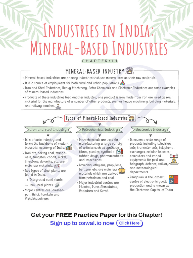 11-Industries in India Mineral-Based Industries | PDF