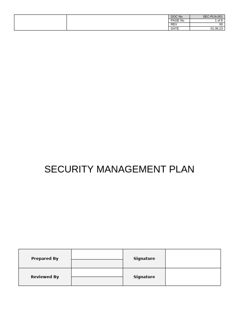 Security Management Plan Overview | PDF | Securities | Security Guard